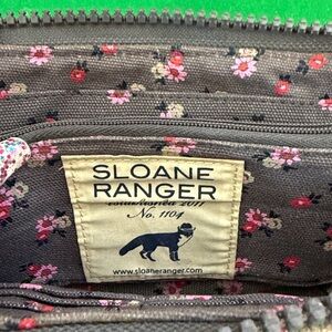 Sloane Ranger gray fabric wallet with pink floral pattern free* 🎁